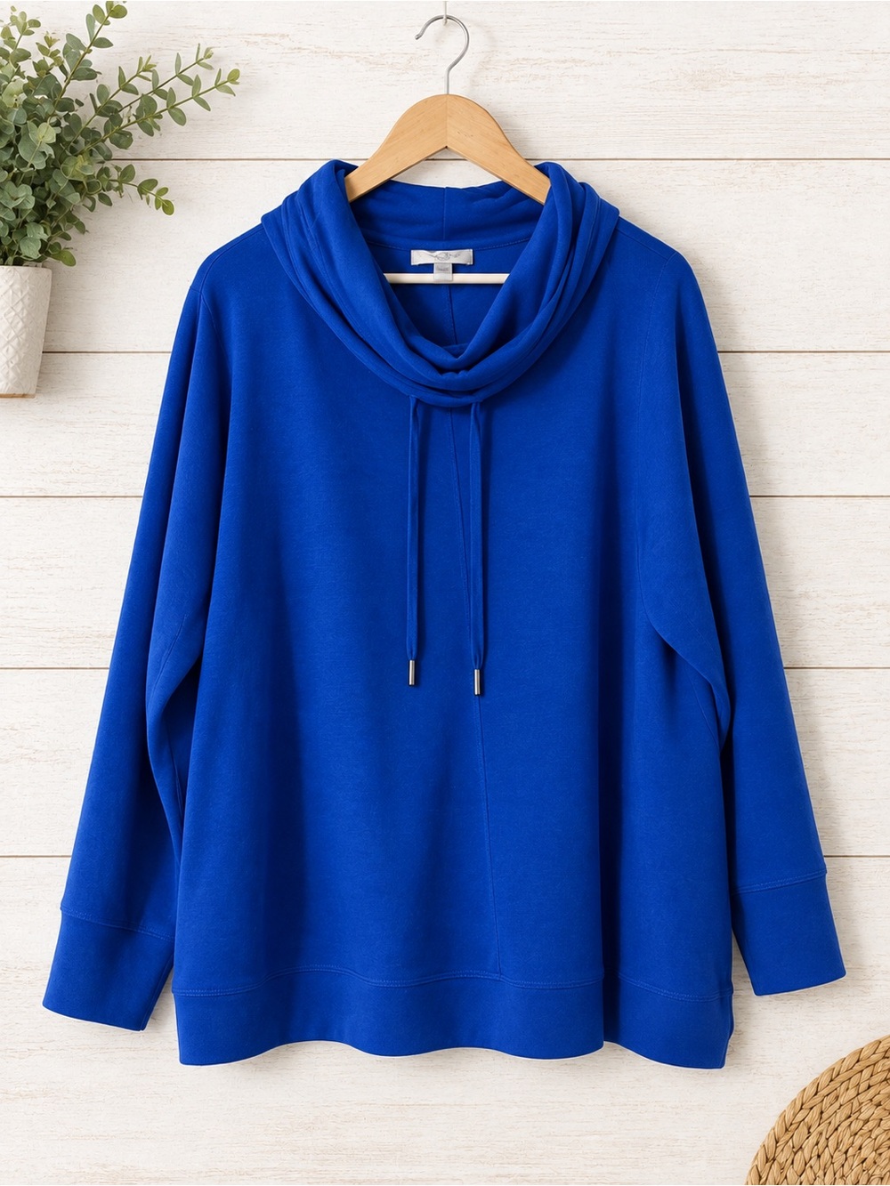 Cozy Mock Neck Sweater - Royal Blue